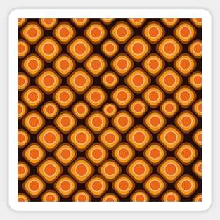 orange diamond and circle pattern Sticker